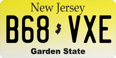 NJ license plate B68VXE
