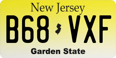 NJ license plate B68VXF