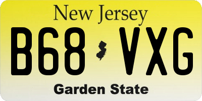 NJ license plate B68VXG