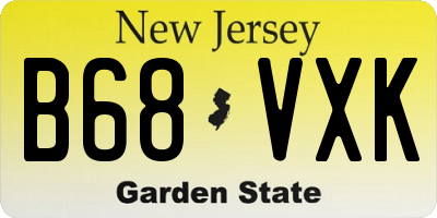 NJ license plate B68VXK
