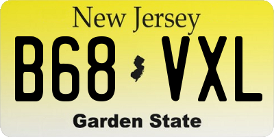NJ license plate B68VXL