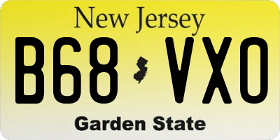 NJ license plate B68VXO