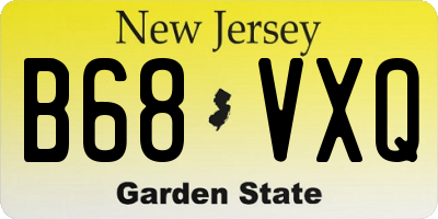 NJ license plate B68VXQ