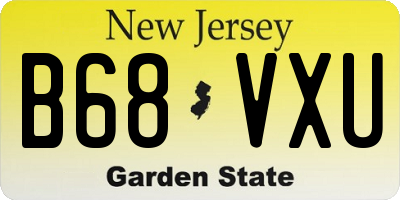 NJ license plate B68VXU