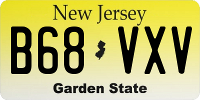 NJ license plate B68VXV
