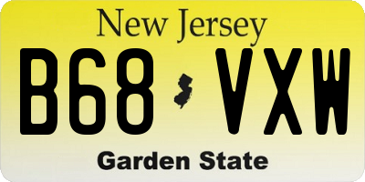 NJ license plate B68VXW