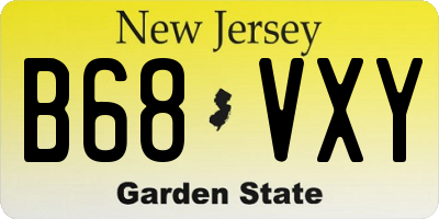 NJ license plate B68VXY