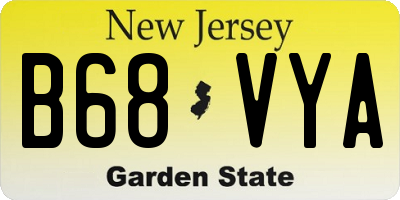 NJ license plate B68VYA
