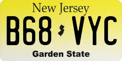 NJ license plate B68VYC