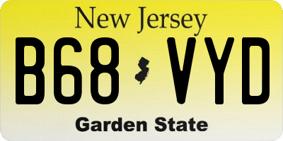 NJ license plate B68VYD