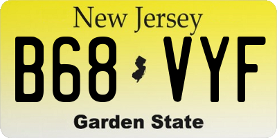 NJ license plate B68VYF