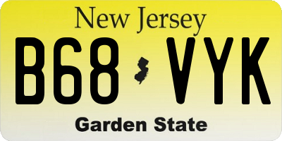 NJ license plate B68VYK