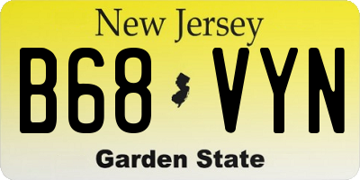 NJ license plate B68VYN