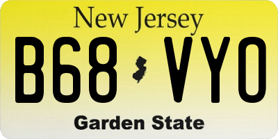NJ license plate B68VYO