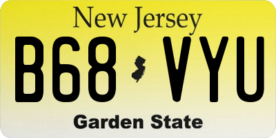 NJ license plate B68VYU