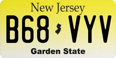 NJ license plate B68VYV