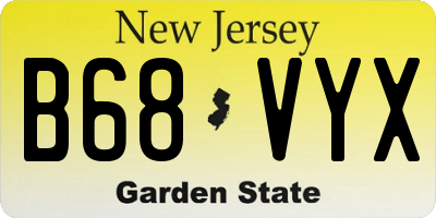 NJ license plate B68VYX