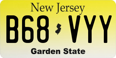 NJ license plate B68VYY