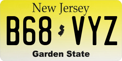 NJ license plate B68VYZ