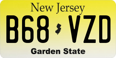 NJ license plate B68VZD