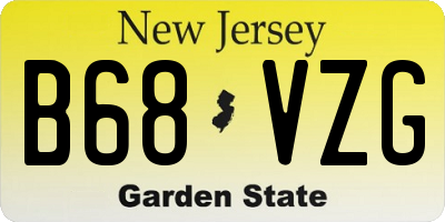 NJ license plate B68VZG