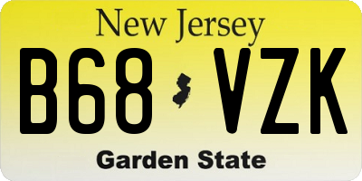 NJ license plate B68VZK