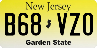 NJ license plate B68VZO