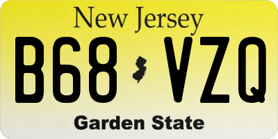 NJ license plate B68VZQ