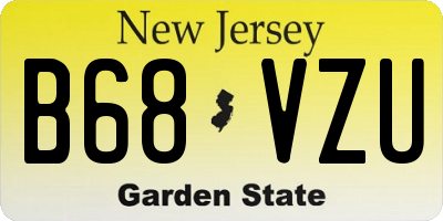 NJ license plate B68VZU