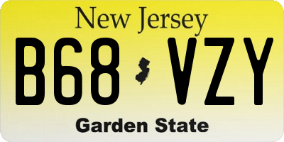 NJ license plate B68VZY