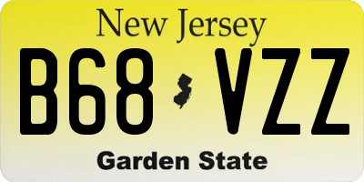 NJ license plate B68VZZ