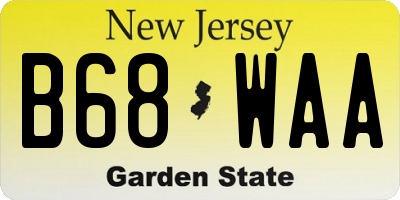 NJ license plate B68WAA