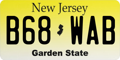 NJ license plate B68WAB