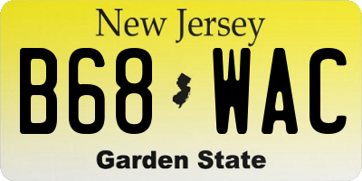 NJ license plate B68WAC