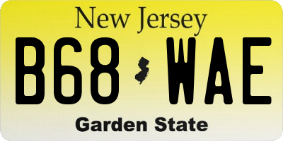 NJ license plate B68WAE