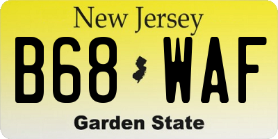 NJ license plate B68WAF