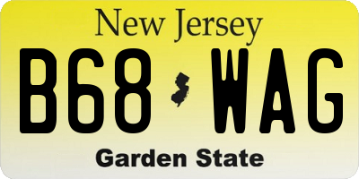 NJ license plate B68WAG