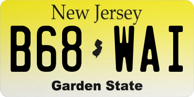 NJ license plate B68WAI