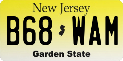 NJ license plate B68WAM