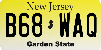 NJ license plate B68WAQ