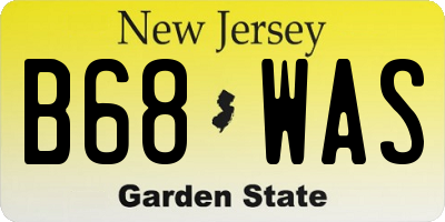 NJ license plate B68WAS