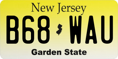 NJ license plate B68WAU