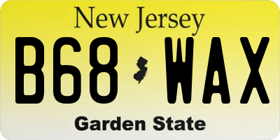 NJ license plate B68WAX