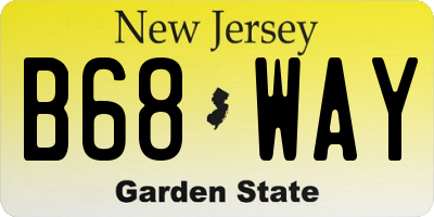 NJ license plate B68WAY