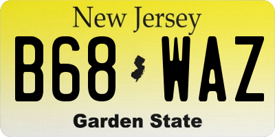 NJ license plate B68WAZ