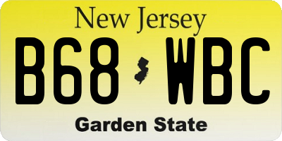 NJ license plate B68WBC