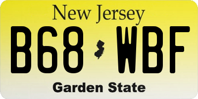 NJ license plate B68WBF