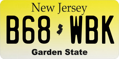 NJ license plate B68WBK