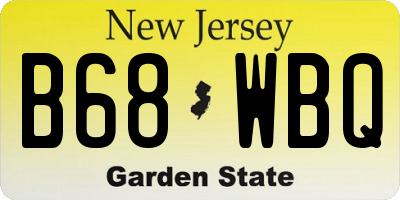 NJ license plate B68WBQ