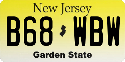 NJ license plate B68WBW